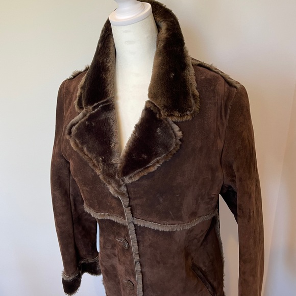 Sold : Ladies Suede full length Duster coat W/fur lining (size M) - Picture 2 of 11